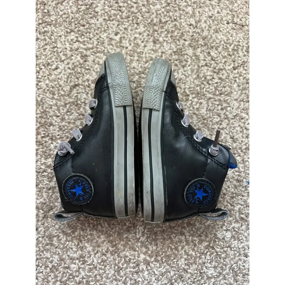 Converse Infant High Top Sneakers Black Blue Gray Size 6 Toddler‎ Shoes